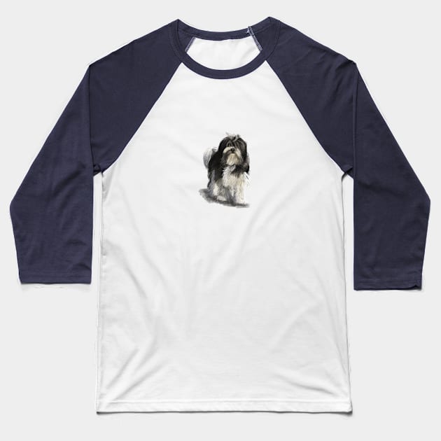 Polish Lowland Sheepdog Baseball T-Shirt by Elspeth Rose Design